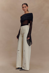 Dahlia One Shoulder Top - Black