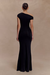 Kinsley Slinky Maxi Dress With Hardware - Black