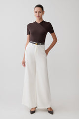 Shae Wide Leg Denim Jeans - White