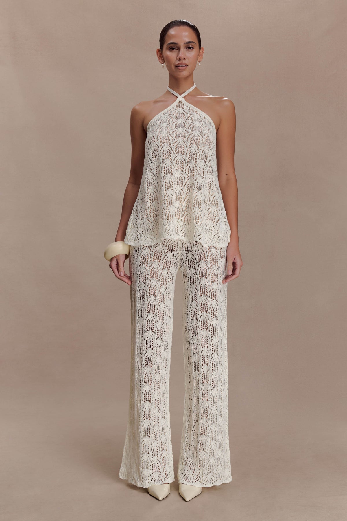 Glinda Crochet Pants - Ivory