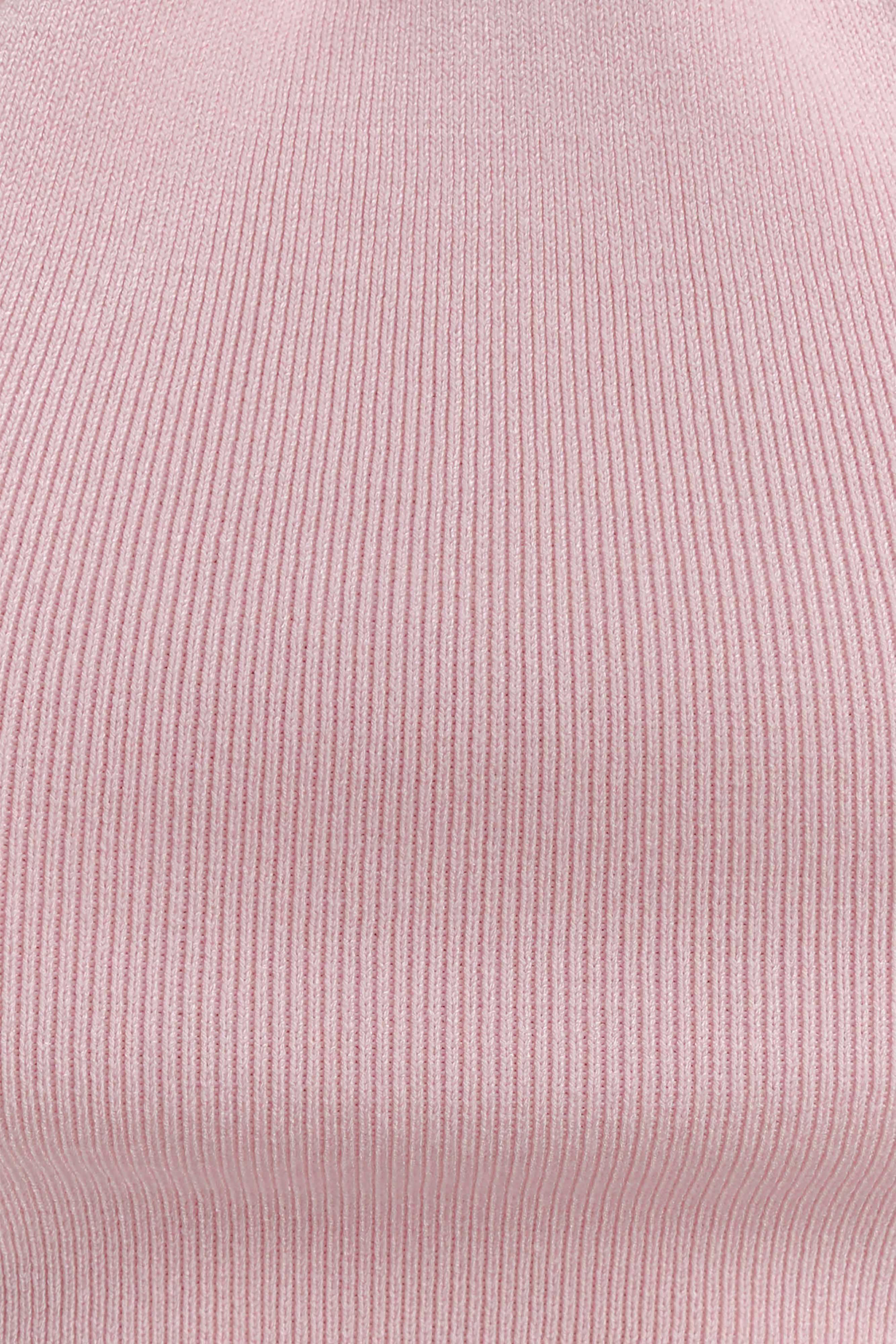 Angelika Twist Front Knit Top - Baby Pink