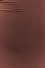 Ashford Asymmetrical Slinky Maxi Dress - Chocolate