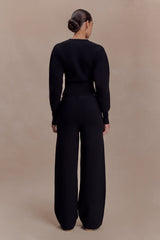 Kerrymae Straight Leg Knit Pants - Black