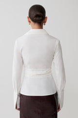 Eugenia Wrap Cotton Shirt - White